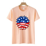 Women's Independence Day T Shirt T-shirt Women's Short-Sleeved Shirt Sunflower Print