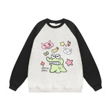 Men Hoodie Cartoon Baby Crocodile round Neck Sweater