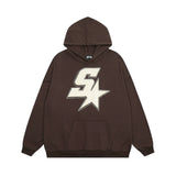 Men Hoodie Letter Embroidered Hot Fix Rhinestone Hooded Sweater Men's Autumn Loose