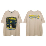 Men's T Shirt Graffiti Printing Short-Sleeved T-shirt Men's and Women's Hiphop