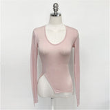 Women Long Sleeve Shirt Bottoming Shirt Tight Top Autumn and Winter