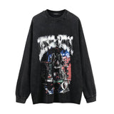 Men Long Sleeve Shirt Hiphop Vintage Graffiti Long Sleeve Bottoming T-shirt Men and Women Hip Hop