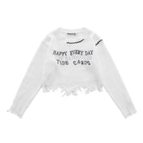 Women Sweater Short Sweater Girls' Casual Autumn round Neck Sweater