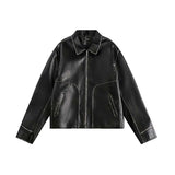 Unisex Jacket Autumn Hand-Worn Brushed Leather Coat