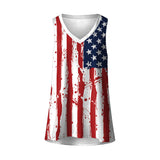 National Flag Day T Shirts Vest Female Loose Sleeveless T-shirt Independence Day