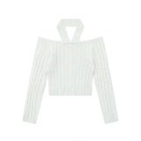 Women Sweater Cropped Knitted Cardigan Women's Long Sleeve Top