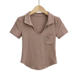 Women T-Shirt Short Sleeve Stretch Top T-shirt