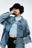 Unisex Jacket Autumn Cross Removable Washable Denim Coat Women's Clothing