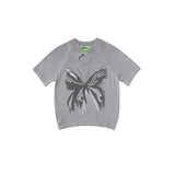 Women Sweater Knitted Short-Sleeved T-shirt Women's Short Summer Top