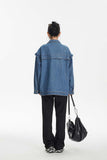 Unisex Jacket Autumn Stitching Women's Zip Denim Jacket
