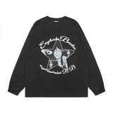Men Long Sleeve Shirt Vintage Long Sleeve T-shirt Men and Women All-Matching Long Sleeve Bottoming