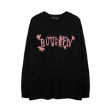 Men Long Sleeve Shirt Foam Printed Distressed Long Sleeve T-shirt Men and Women Hip Hop Loose