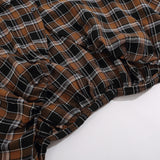 Women Long Sleeve Shirt Plaid Long Sleeve Shirt Design for Women Lapel Short