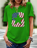 Women's Independence Day T Shirt Pattern Printed Short-Sleeved T-shirt