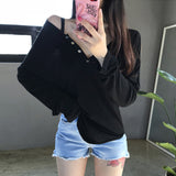Women Long Sleeve Shirt Loose Long Sleeve Arc Top for Women Spring and Autumn