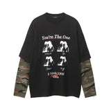 Unisex long-sleeved shirt men's autumretro camouflage