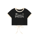 Women T-shirt Letters Embroidered Short-Sleeved T-shirt Girls Summer Casual round Neck