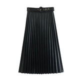 Women's Skirt Spring and Autumn Korean Skirt Women's Leather