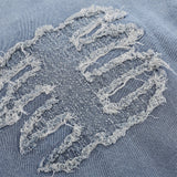 Men Long Sleeve T Shirt Embroidered Denim Shirt Jacket Men's Loose Wash Long Sleeve Denim