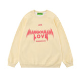 Men Hoodie Print Letter Pullover Sweatshirt Male Loose Casual Long Sleeves