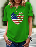Women's Independence Day T Shirt Pattern Printed Short-Sleeved T-shirt
