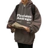Men Hoodie Sweater Men's Spring and Autumn Retro Loose Hooded Coat