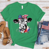 Women's Independence Day T Shirt round Neck Short Sleeve T-shirt Women's Top