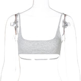 Women Halter Tops Spring Fashion Street Shooting Short Sports Top