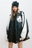 Unisex Jacket Fall Multicolor Printing Pu Jacket Women's Clothing