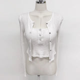 Women Long Sleeve Shirt Black and White Striped Camisole Small Cardigan Coat
