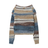 Women Sweater Autumn Striped Sweater Casual Long Sleeve Sweater