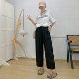 Palazzo Pants Texture Ice Silk Leisure Pants Straight Wide Leg Pants