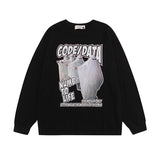 Men Long Sleeve Shirt Letter Graffiti Long Sleeve Bottoming T-shirt Men and Women Hip Hop