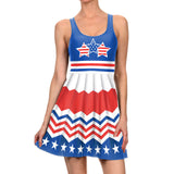 National Flag Day Dress Summer Sleeveless Vest Printed Dress