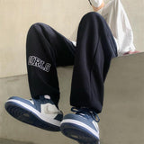 Men Sweatpants Embroidered Track Sweatpants Loose Drooping Casual Pants