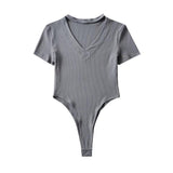 Women T-Shirt Short Sleeve Repair Jumpsuit