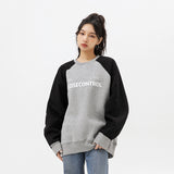 Unisex Hoodie Preppy Style Retro Loose round Neck Sweatshirt Men's Coat