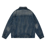 Men Denim Jacket Men's Vibe Loose Washed-out Distressed Jacket
