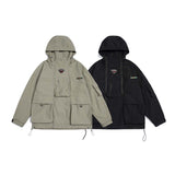 Unisex Jacket Autumn Double Zipper Hooded Jacket