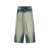 Unisex Pants Autumn Washed Worn Jeans