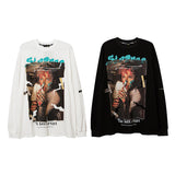 Men Long Sleeve Shirt Dark Depressed Printed Long Sleeve T-shirt Men's Sweater Couple