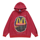 Men Hoodie Letter Hooded Sweater Men's Washed and Worn Long Sleeve Loose Sports