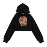 Women Hoodie Printed Cropped Hoodie Women's Autumn Casual Hoodie