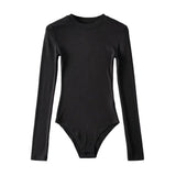 Women T-shirt Spring Slim-Fit Base Bodysuit Women round Neck