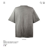 American vintage street T-shirt men's and women's loose washed half-sleeved top