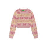 Women Sweater Short Sweater Autumn Crew Neck Long Sleeve