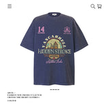 American vintage street T-shirt pure cotton retro men's and women's summer loose