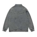 Men Denim Jacket Washed and Worn Denim Jacket Men's Vintage Pocket Jacket Spring and Autumn