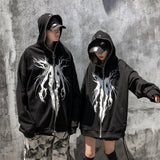 Men Hoodie Hooded Cardigan Sweater Men's Loose Long Sleeve Zipper Jacket
