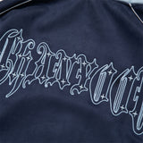 Men Fleece Lined Hoodie Cardigan Sweater Men's Winter Loose Color Contrast Patchwork Embroidered Letters